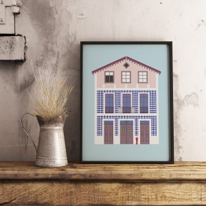 Poster com ilustração de ícones portugueses