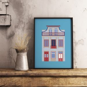 Poster com ilustração de ícones portugueses